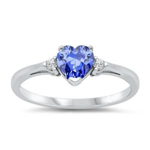 Flower Design JewelersClub Tanzanite Ring Sterling Silver Ring Jewelry with