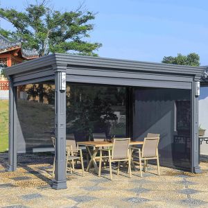 Outdoor Aluminum Louvered Pergola Leisure European Style Louvers Pergola