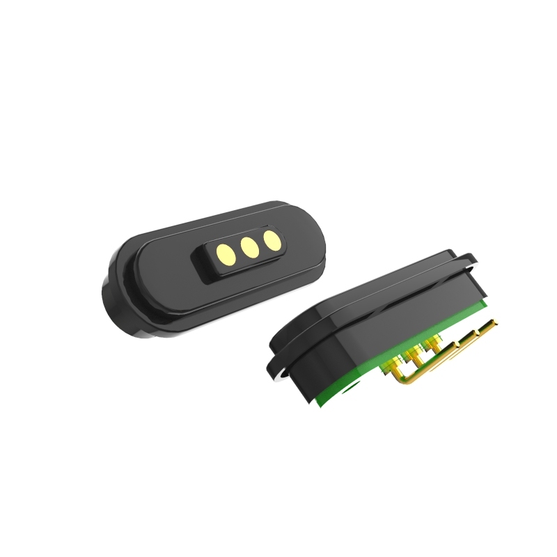 5A magnetic connector square 3pin male and female right anglel pogo pin