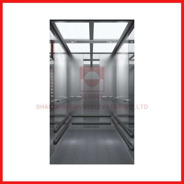 High Speed Elevator Large Space Stainless Steel For Hospital 1100*2100 Opening