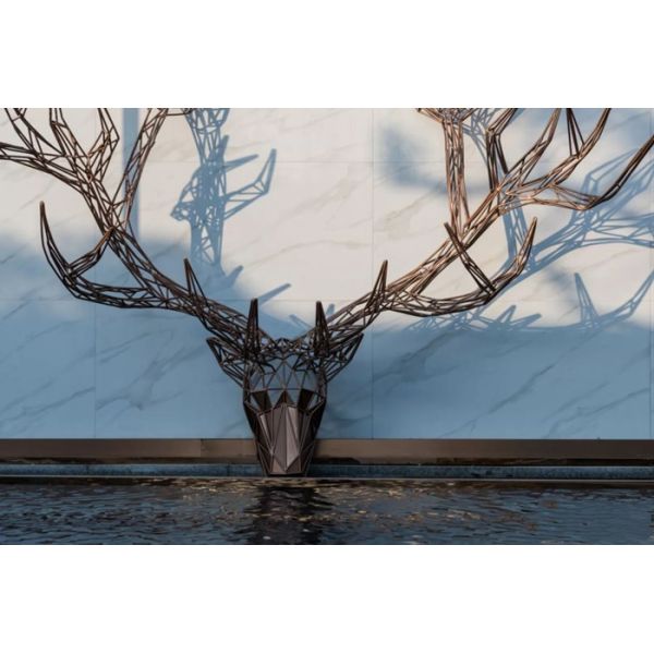Buy Metal Wall Decor Sculptures Outdoor Garden Bronze Deer Head Sculpture at wholesale prices
