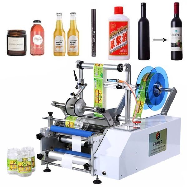 FK603 Semi-automatic Manual Glass Round Bottle Labeling Machine for Packaging in