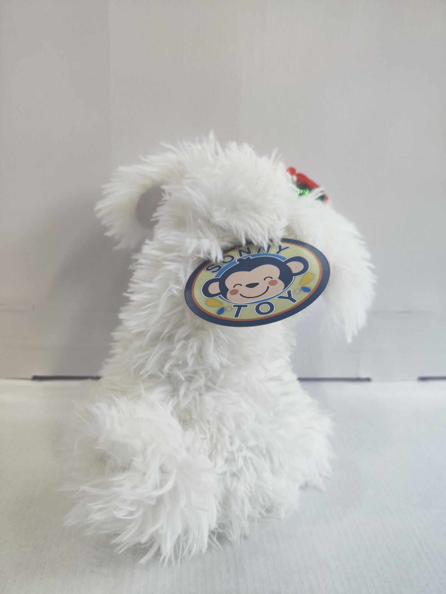 Dancing & Singing White Dog with flowers and Bells on head kids toy children's
