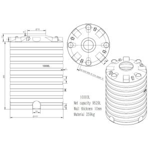 10000L Vertical Water Tank Mould Sheet Metal Rotational Moulding For Plastic