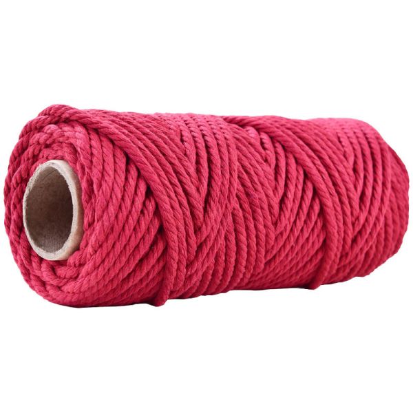 50m Dusty Pink Macrame Cord 5mm ISO9001 Pink Cotton Rope 3 Strands