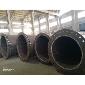 Hot Dip Galvanised 8mm Thick 110kv Tubular Steel Pole
