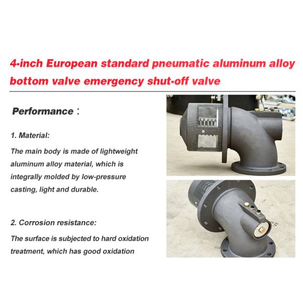 Customized Color 4 Inch Fuel Tank Truck Emergency Shut-off Mechanical Bottom Valve Normal Temperature and Media