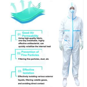 Adults Breathable Medical Protective Coveralls With Elastic In Hood