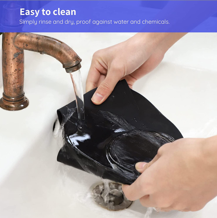 Custom Logo Barber Black Silicone Shawl for Hair Cutting and Dyeing at Salon Supplies