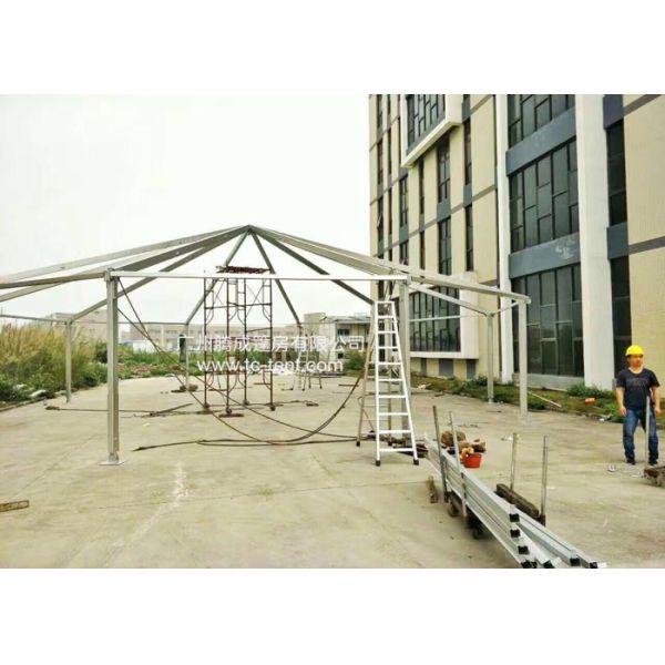 Circus Romantic Aluminium Alloy Octagonal Red PVC Cloth Tents For Parties With PVC Walls