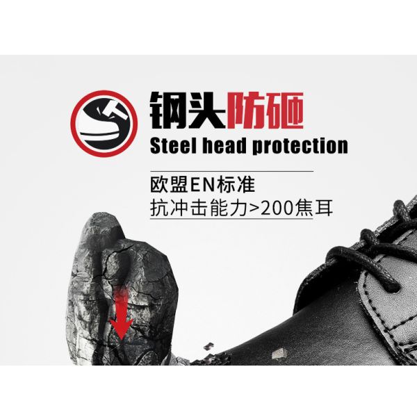 Comfortable Safety Shoes Cowhide Leather Safety Shoes Steel Toe For Men Safety Shoes Kevlar Work Shoes Rubber Sole Work Shoes