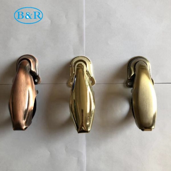 Gold Finish Metal Coffin Fittings / Bronze Coffin Handle D027 50*30*45MM