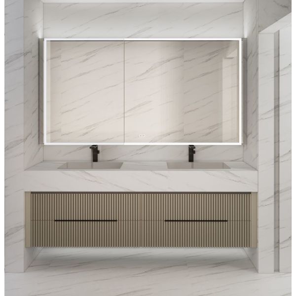 Functional Orange Stainless Steel Bathroom Vanity Cabinet With Multiple Storage Solution