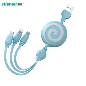 Portable ABS Retractable Cell Phone Charger , Antiwear C Type Mobile Charging