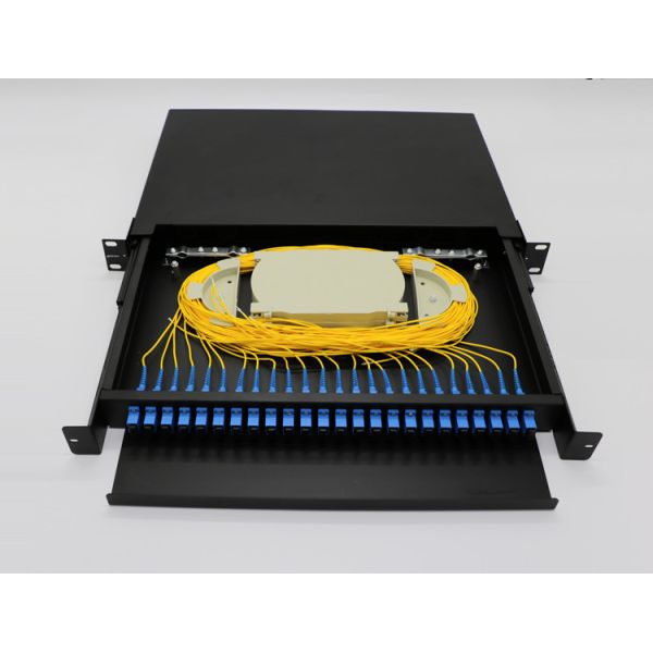 Buy Light Weight Fiber Optic Terminal Box 24 Ports FTTH Rack Drawer Type With Patch Panel at wholesale prices