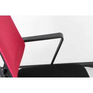 Red Polyester Ergo Executive Mesh Office Chair Smooth Curve GF30 Armrest
