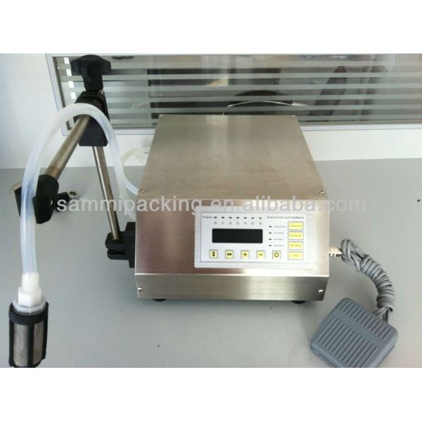 GFK-160 Semi-Automatic Electric Single Head Manual Cup Filler Small Automatic Vacuum Beverage Water/Oil Filling Machine Wood