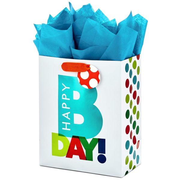 Craft Happy Birthday Gift Bag With Customized Logo For Birthday Shopping Tote Paper Bag