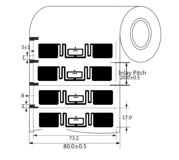 RFID Label Tags Lifetime More Than 10 Years 43*18mm Or Customized 20% To 95%