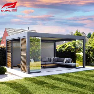 Smart Remote Controlled Aluminum Garden Pergola Waterproof Windproof Gazebo