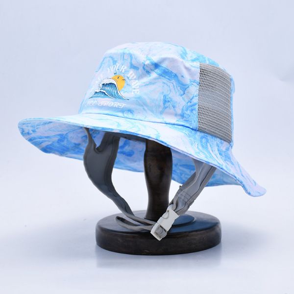 Breathable Sport Surf Bucket Hat Waterproof Fishing Surfing Cap With Chin Strap