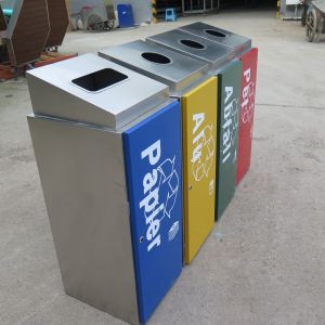 Stainless Steel 1000mm High Multi Compartment Trash Can