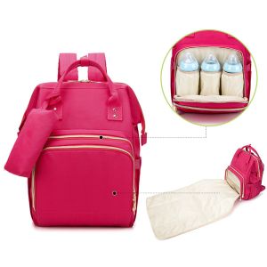 China 2022 High Quality Zipper Softback Mommy Diaper Bag Stroller Baby Care Waterproof USB Backpack on sale