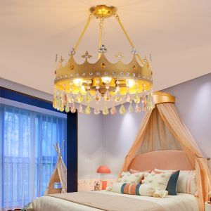 Kids room Crown Chandelier flat ceiling light scandinavian lamp(WH-MA-180)