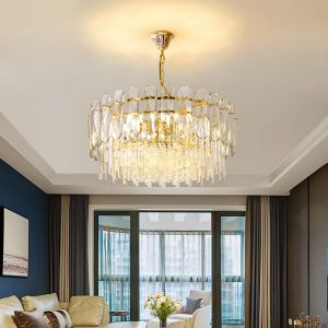 Nordic Modern Large Round Indoor Luxury Living Room Pendant Light Gold Led