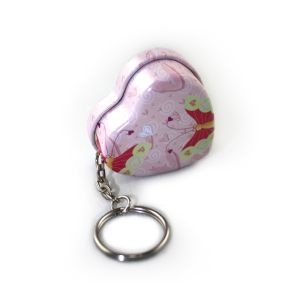 heart pocket tin with key ring