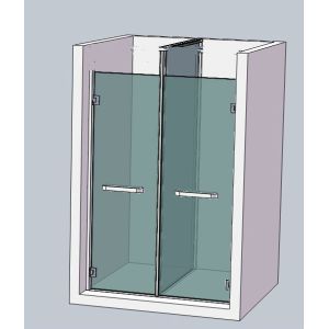 Quality Customized Tempered Glass Shower Enclosure Black Tempered Glass With Hinge for sale