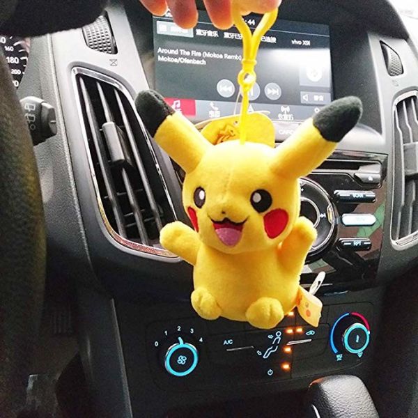 5" stuffed cartoon Picachu POKEMON Washable key chain , Ornaments Key ring , Car decrations,Party favors
