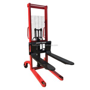 Manual hydraulic forklift stacker of load capacity 1 ton lifting height 3000 mm