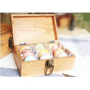 Solid Handmade Wooden Tea Bag Box Colorful Lacquer With Compartments