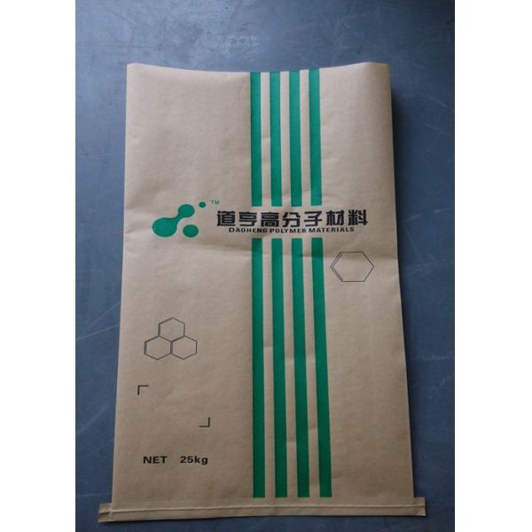 50kg Kraft Paper & Plastic Compound Sacks / Raphe Multiwall Paper Bags for Packing Chemicals