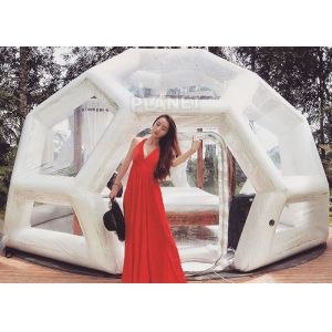 Transparent Soccer Shape 4m Inflatable Jungle Bubble Tent
