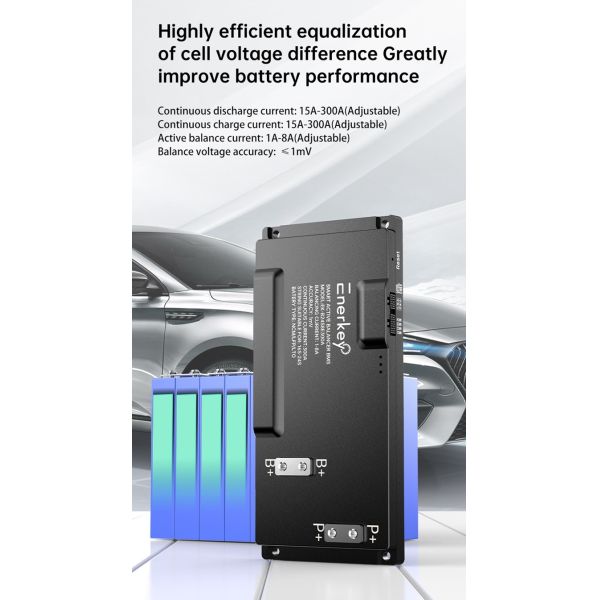 Enerkey BMS Protection Electric Vehicles Smart Bms 16S 17S 18S 19S 20S 21S 22S 23S 24S 100A 200A 300A with 8A Active Balance