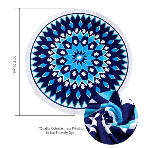 Colourful Round Beach Towel Beach Blanket Microfiber Towels Yoga Mat