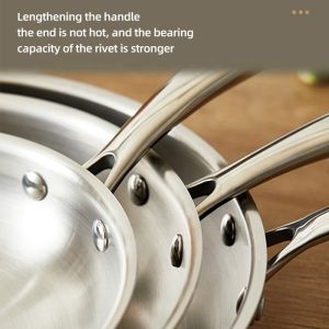 304 Stainless Steel Stovetop Frying Pan Nonstick Sustainable