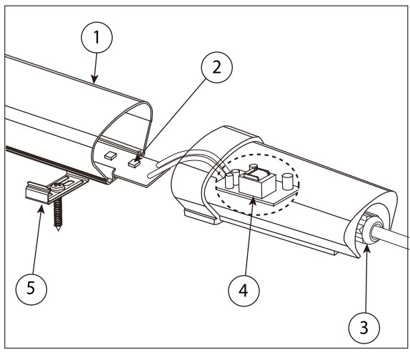 Slim IP65 Tri Proof Lighting Power Supply Built In Waterproof LED Batten 60cm 120cm 150cm