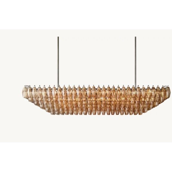 Buy Chiara Smoke Glass Tiered Rectangular Chandelier 74" at wholesale prices