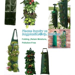 4 Pockets Permeable Non-woven fabric 26x65cmx1mm Vertical Wall Planting Bag for