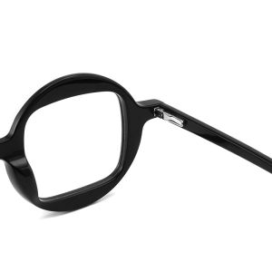 Men Acetate Frame Glasses Interchangeable Lenses Outer Circle Inner Square