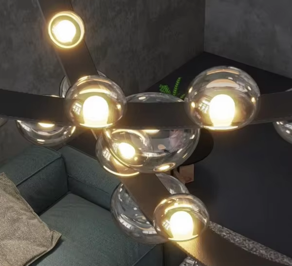 Postmodern Leather Pendant Lamp For Hotel Lobby And Villa Decoration AC 85-265V Input Voltage 4 KG Product Weight