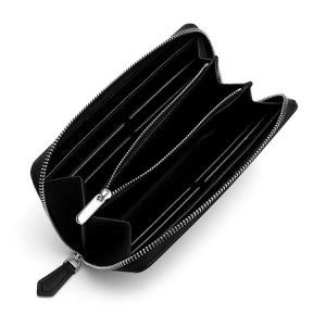 Multi-Function Clutch Budget Long Zipper Wallet with Cross Pattern and PU