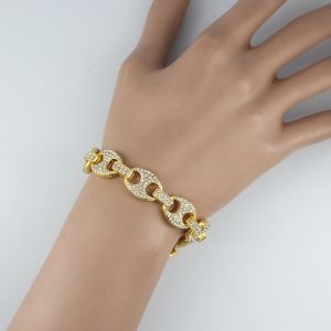 Fashion Hip Hop Coffee Bean Link Necklace Hiphop Cuban Chain Necklace For Women