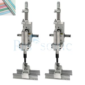 Ultrasonic fabric cutting and slitting on machines with round knives