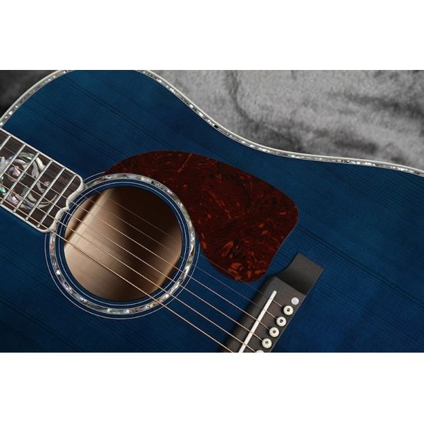 Custom Gibson Style Solid Adirondack Spruce Top Solid Tiger Maple Back Side J-45 Acoustic Guitar in Blue