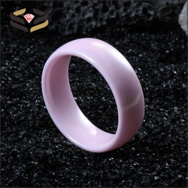 Third Party Appraisal Pink Ceramic Rings 4mm/6mm/8mm For Men And Women