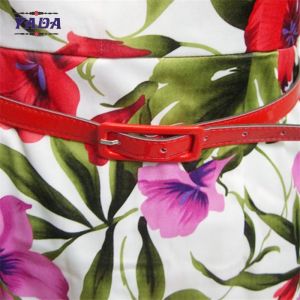 Elegant fashion neck floral printed bodycon shirt dresses classic casual ladies